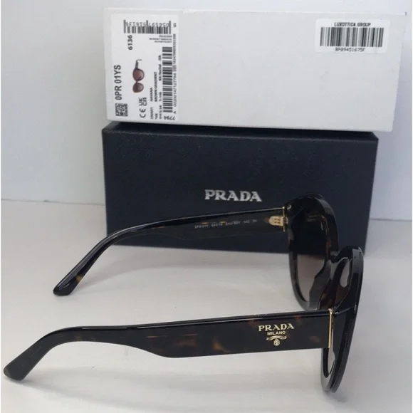 New Authentic PRADARound Sunglasses SPR 01Y Tortoise Sunglasses display picture 1